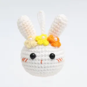 Handmade crochet rabbit keychain cute knitted plush yarn animal bag pendant charm accessory