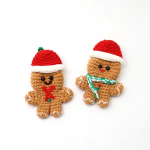 Handgemachte Gestrickte Weihnachten Lebkuchenmann Schlüsselanhänger Süße Cartoon Plüsch Puppe Anhänger Tasche Charme Feiertag Geschenk