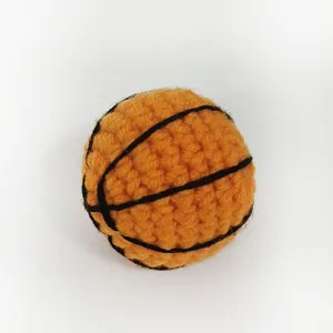 Handmade crochet basketball miniature toy charm soft yarn ball knit sports souvenir gift