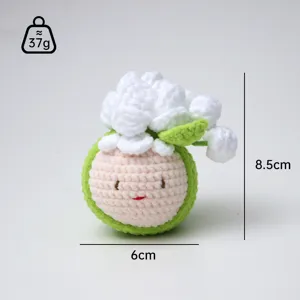Handmade crochet doll bag pendant cute flower design knit gift accessory item 8.5cm