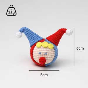 Handmade crochet clown doll pendant, cute wool knitted bag charm and couple gift.