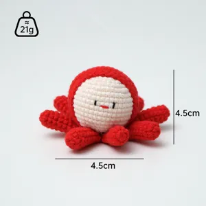 Handmade crochet cute red dumpling plush toy keychain adorable soft bag pendant gift for couples