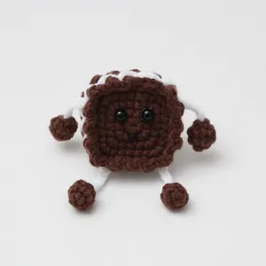 Handmade crochet cookie plush toy cute stuffed dessert bag charm for lovers gift options.