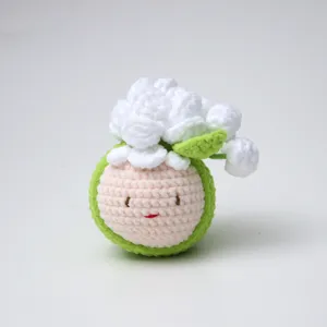 Handmade crochet flower doll plush pendant cute woven bag charm gift cute handmade toy