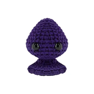 Purple crochet emotional support plush toy cute handmade knit doll stress relief gift