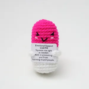 Bambola pillola di supporto emotivo all'uncinetto fatta a mano simpatico peluche regalo divertente