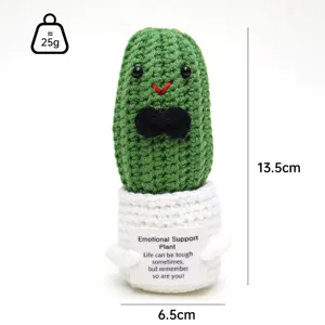 Handmade crochet cactus emotional support doll knitted plant stuffed toy cute desk decor