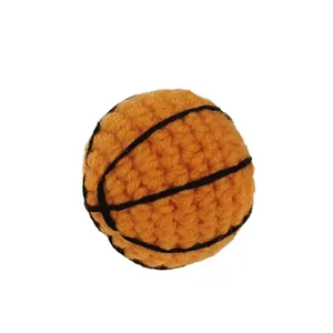 Handmade crochet basketball yarn charm cute plush toy mini sports pendant decoration