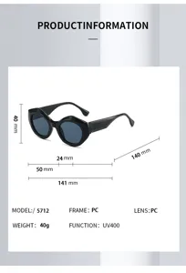 Modische kleine Dopamin Hip Hop Sonnenbrille fuer Damen Herren Outdoor Party UV400