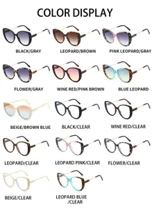 Modische Katzenaugen Sonnenbrille und Klarsichtbrille mit stilvollen Kontrastrahmen.