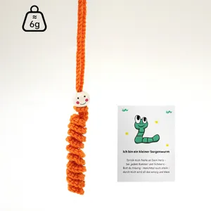 Handcrafted crochet caterpillar worry worm pendant cute hanging ornament for car interior