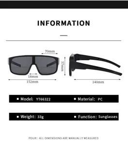 Schwarze große einteilige Sportsonnenbrille Outdoor Radfahren winddichte Schutzbrille