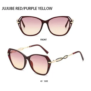 Große Sonnenbrille mit ausgeschnittenem Bügeldesign und Farbverlauf für den perfekten Look.