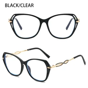 Detailansicht der Großrahmen-Brille mit hohlen Metallbügeln, trendy Styling und schickem Design.