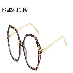 Detailansicht der stilvollen großen hexagonalen Schildpatt Metall Optik Brille HD.