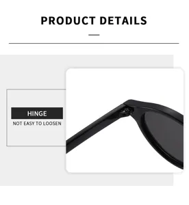 Sonnenbrille Scharnier Detailansicht Nahaufnahme mit robuster schwarzer Fassung für den Alltag.