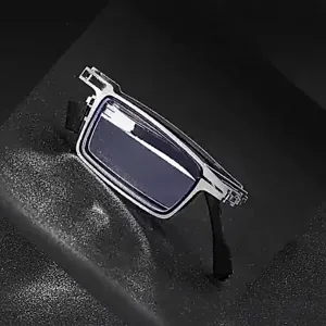 Unisex Folding Reading Glasses Anti Blue Light Metal Frame Foldable Readers Eyeglasses With Portable Case For Elderly