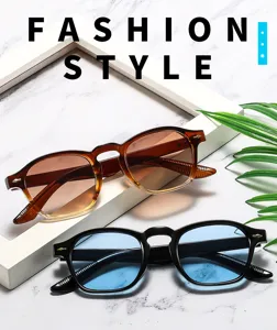 Modische quadratische Brillenfassungen mit Farbverlauf und blauen Gläsern für Herren Brille.