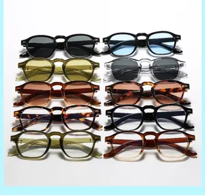 Modische quadratische Acetat Brillenfassungen fuer Herren Damen Anti Blaulicht Brille