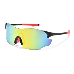 Occhiali da sole sportivi uomo donna ciclismo protezione UV antivento lente specchiata