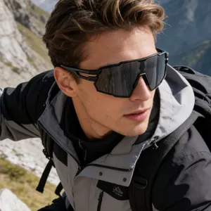 Lunettes de Soleil de Sport Cyclisme pour Hommes Femmes Lunettes de Randonnée en Plein Air Coupe-vent Protection UV400 Alpinisme Conduite Pêche