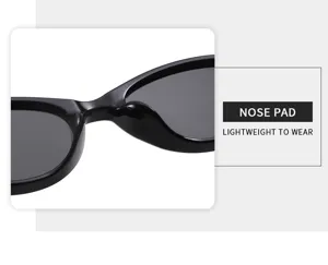 Detailansicht des leichten Nasenpolsterdesigns der schwarzen Cat-Eye-Sonnenbrille für Damen.