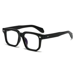 Klassische schwarze quadratische Brillengestelle für Damen und Herren, Blaulichtfilter Brille.