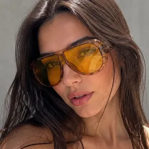 Oversized Shield Sunglasses For Women Men Western Trendy Fashion Retro Sunglasses One Piece Large Frame UV400 Protection PC Frame Shades