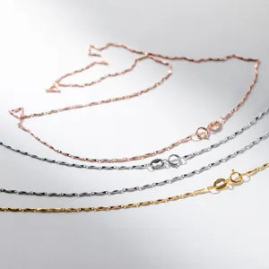 Catena lingotto in argento sterling collana clavicolare minimalista senza ciondolo dettaglio