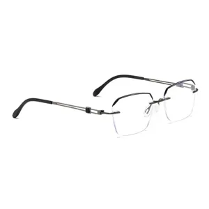 Bequeme randlose Blaulichtfilter Lesebrille mit leichtem Metallrahmen für Damen.
