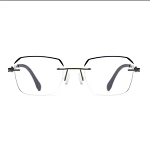Blicklose Lesebrille aus Metall für Damen und Herren, leichtes Blaulicht-Schutz-Brillenglas.