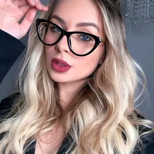 Retro Moderne Cat-Eye Anti-Blaulicht-Brille Für Damen Metallrahmen Mode Optische Brille Sonnenbrille Blaulichtblockierende Brille