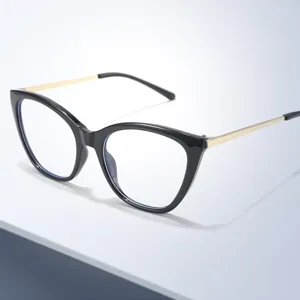 Retro Katzenauge Blaulichtfilter Brille stilvoller schwarzer Rahmen fur Damen