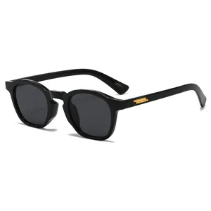 Klassische schwarze runde Sonnenbrille, Retro UV-Schutz Brille für Streetstyle und Autofahren.