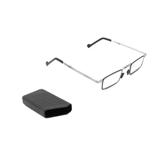 Portable folding reading glasses with storage case, lightweight clear vision elderly glasses