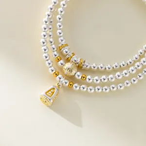 999 fine silver triple layer bracelet with gold tracing Buddha pendant, retro design detail view.