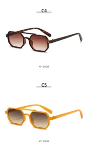 Modische Herren Sonnenbrille mit Doppelsteg und Polygon Design, stylische Farbverlauf Gläser.
