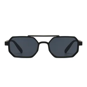 Modische Polygon Sonnenbrille für Herren, modernes Doppelsteg-Design für Streetwear.