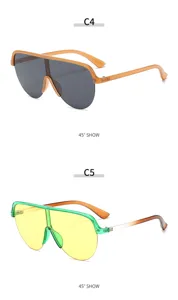 Modische einteilige Schildsonnenbrille für Damen und Herren, großer Rahmen Radfahren.