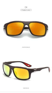 Detailed view of C4 color sports sunglasses with vibrant reflective lenses, perfect side angles.