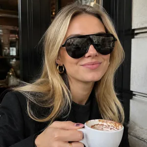 Fashion Oversize Einteilige Brillengläser Sonnenbrille Für Damen Herren PC Rahmen Radsport Windschutz Sportliche Trendige Brillen UV400 Schutz