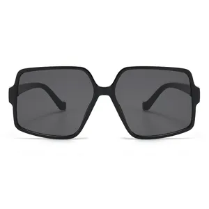 Gafas de sol negras cuadradas grandes para hombres y mujeres, protección UV de moda.