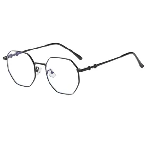 Damen Schwarzer Rahmen Blaulichtfilter Brille Modische Grosse Achteckige Optische Brillen