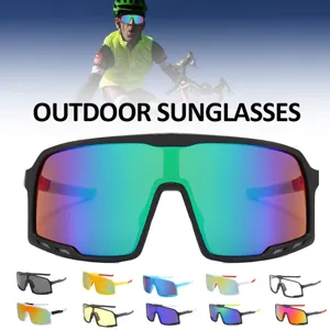 Outdoor Radfahren Sonnenbrille für Damen und Herren, großer Windschutz Sportbrille Spiegel.