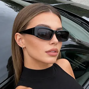 Retro Small Square Frame Sunglasses For Women Men PC Thick Frame UV400 Protection Rectangle Fashion Sun Glasses Streetwear Eyewear