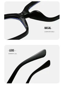 Klassische schwarze Blaulichtfilter Brille Detailansicht mit bequemem Nasensteg
