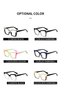 Damen grosser Rahmen Blaulichtfilter Brille Farboptionen Katzenaugen Stil transparente Glaeser