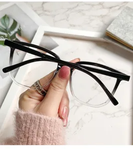 Farbverlauf schwarz klare optische Brille Fassung Mode Blaulichtfilter Studenten Brille