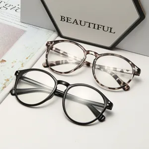Ultraleichter runder Brillenrahmen im japanischen Stil klare Gläser Damen Mode Brille