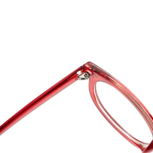 Red round anti-blue light glasses frame close-up, stylish large frame optical eyewear.